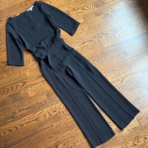 DVF - Elegant Black Wide-Leg Belted Jumpsuit